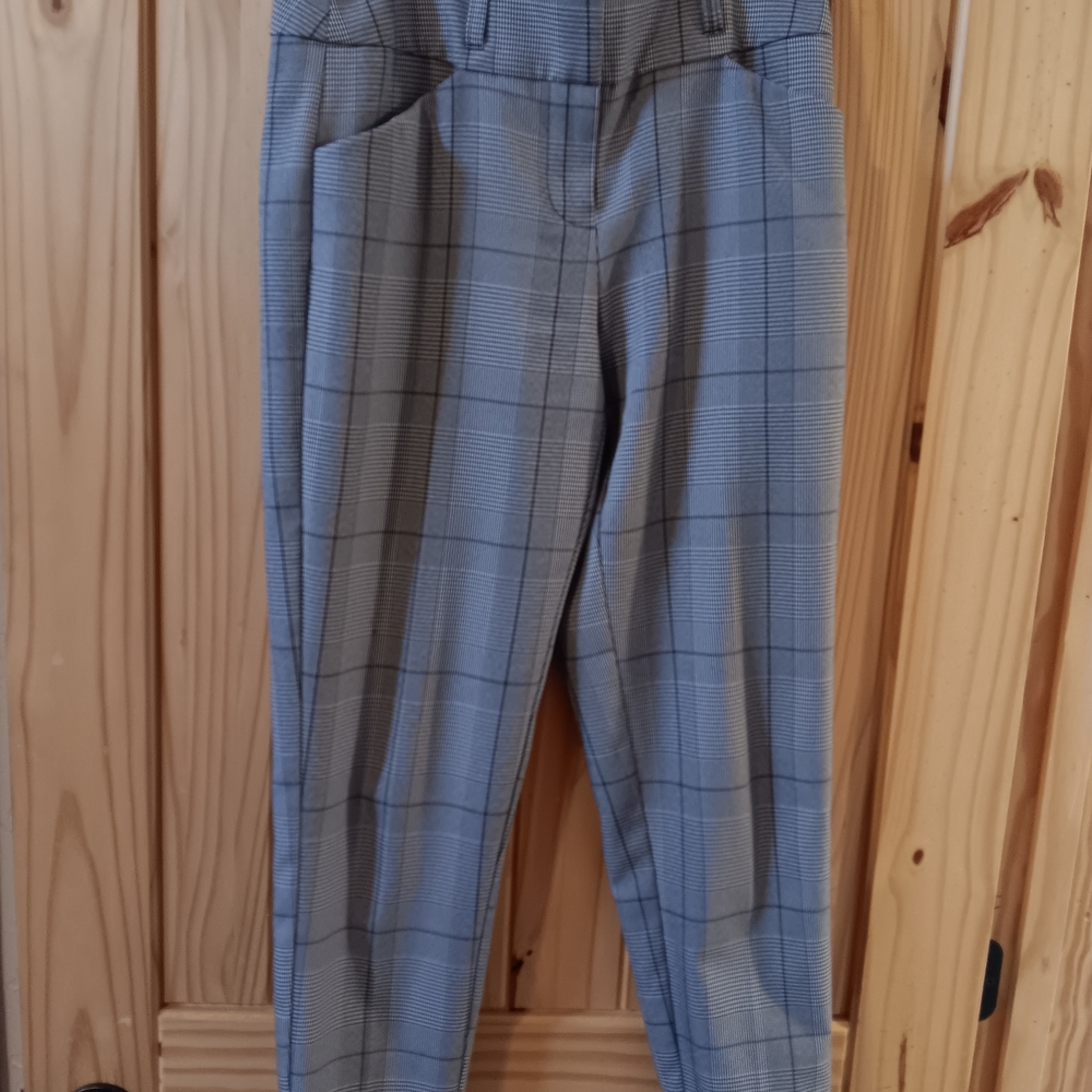 Cato Womens Black Plaid Dress Pants